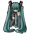  aqua_eyes aqua_hair hatsune_miku long_hair solo twintails very_long_hair vocaloid yandere you_gonna_get_raped zankuro 