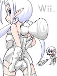  ass back leotard lowres pointy_ears twintails white_hair wii wire 