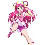 :d bike_shorts cure_dream eyelashes highres magical_girl nsxnewver open_mouth pink pink_hair pink_shorts precure shorts shorts_under_skirt smile solo twintails white_background yes!_precure_5 yumehara_nozomi 