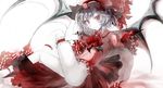  bad_id bad_pixiv_id bottomless crossed_legs garters highres legband no_panties pale_skin remilia_scarlet sitting solo touhou ultimate_asuka 
