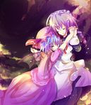  bad_id bad_pixiv_id blue_hair braid closed_eyes dancing hat holding_hands izayoi_sakuya maid multiple_girls rarami red_eyes remilia_scarlet single_braid touhou 