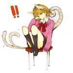  animal_ears bad_id bad_pixiv_id bow brown_hair cat_ears knees_to_chest persona persona_3 ribbon school_uniform skirt socks solo tail takeba_yukari uzaki_(jiro) 