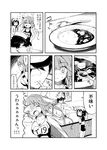  &gt;_&lt; 0_0 1boy 2girls :3 :d admiral_(kantai_collection) bent_over blush breasts closed_eyes comic crying curry eating fang food greyscale hair_ribbon hands_on_hips hat highres i-168_(kantai_collection) i-19_(kantai_collection) kantai_collection large_breasts monochrome multiple_girls one-piece_swimsuit open_mouth ribbon school_swimsuit school_uniform serafuku smile spoon sw swimsuit swimsuit_under_clothes tears translated twintails wavy_mouth xd 