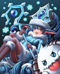  alternate_costume bad_id bad_pixiv_id blue_eyes blue_hair blush boots braid coat fur_trim hat horns league_of_legends long_hair lulu_(league_of_legends) open_mouth pantyhose pointy_ears poro_(league_of_legends) purple_eyes ranken smile snowflakes staff tongue tongue_out twin_braids very_long_hair winter_clothes winter_wonder_lulu 