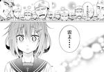  6+boys ataru_(cha2batake) comic greyscale grin hair_ornament hairclip hat ikazuchi_(kantai_collection) kantai_collection military military_uniform monochrome multiple_boys sailor sailor_hat school_uniform serafuku short_hair smile tears translated uniform 