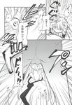  1girl absurdres ass breasts comic cum cum_in_mouth doujinshi ejaculation fellatio greyscale hands_on_another's_head hetero highres medium_breasts miya9 monochrome necktie nipples oral penis rape reisen_udongein_inaba scan touhou translation_request 