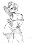 2023 absurd_res anthro areola areola_slip bangs big_breasts bikini black_and_white breasts canid canine canis chochi cleavage clothed clothing countershade_fur countershade_torso countershading curvy_figure domestic_dog female floppy_ears fur graphite_(artwork) hair hand_behind_head hand_on_hip hi_res hourglass_figure huge_breasts mammal midriff monochrome navel nipple_slip nipples pareo pencil_(artwork) pose sketch skimpy smile solo sophie_(lovely_pets) swimwear traditional_media_(artwork) wide_hips