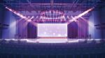  balcony chair dark_room film_grain game_cg indoors izumi_tsubasu no_humans non-web_source official_art rafters re:stage! scenery screen speaker stage stage_curtains stage_lights theater theater_seating 