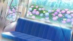  blue_flower bush day film_grain flower game_cg hydrangea izumi_tsubasu no_humans non-web_source official_art pink_flower purple_flower re:stage! scenery sunlight train_interior tree window 