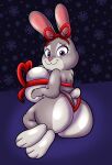 2023 :3 absurd_res anthro big_breasts big_butt bonnie_hopps bow_ribbon breast_squish breasts butt clothing disney female hi_res huge_breasts lagomorph leporid looking_at_viewer looking_back mammal mature_female rabbit ribbons snowflake solo someth1ngoranother squish thong underwear zootopia