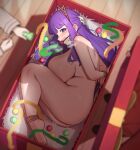  2girls antlers ass ball_gag barefoot bauble bdsm blush bondage bound bound_feet bound_wrists box breasts christmas_ornaments christmas_present curvy fern_(sousou_no_frieren) frieren from_side full_body gag gift hair_ornament huge_breasts multiple_girls nude out_of_frame party_popper plump purple_eyes purple_hair sideboob solo_focus sousou_no_frieren stark_(sousou_no_frieren) yzr_(yzr99) 