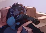 ashary black_body bulge canid canine canis grey_body male mammal sable_(spectraldragon21) sleeping solo tired wolf