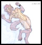 2020 4_toes anthro areola autumn_williams big_breasts blush breasts claws colored_pencil cougar_leon feet female fur genitals green_eyes hair hyena mammal nipples nude paws pussy simple_background solo spots spotted_body spotted_fur spotted_hyena tail toes traditional_media_(artwork) were werehyena yellow_body