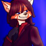 ailurid anime anthro blue_eyes clothing dreadlocks drug_addict facial_piercing hi_res male male/male mammal meme nose_piercing piercing pierre_embry pose red_panda smug_face solo soul_eater suit yes