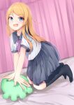  1girl absurdres blue_eyes commentary_request daocheng full_body hair_ornament hairclip highres kousaka_kirino kousaka_kirino&#039;s_school_uniform long_hair looking_at_viewer open_mouth orange_hair ore_no_imouto_ga_konna_ni_kawaii_wake_ga_nai school_uniform smile solo 