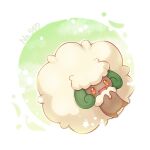  025sakura393 :d bright_pupils commentary_request hands_up happy highres no_humans open_mouth orange_eyes pokedex_number pokemon pokemon_(creature) smile solo star_(symbol) whimsicott white_pupils 