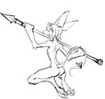 accessory anthro big_ears bow_ribbon breasts burmecian butt claws female final_fantasy final_fantasy_ix freya_crescent furgonomics guoh hair holding_object holding_spear holding_weapon kneeling looking_back mammal melee_weapon murid murine nude polearm rat rear_view ribbons rodent simple_background sketch skinny small_breasts solo spear square_enix tail tail_accessory tail_bow tail_ribbon toe_claws weapon