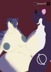 anthro big_breasts breasts dragon duo elelite female flat_colors hi_res humanoid kroxigor male nipples saturnn scalie simple_background simple_coloring simple_eyes