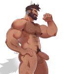  1boy abs absurdres arm_hair back_hair bara beard biceps body_fur chest_tuft completely_nude connected_beard cowboy_shot drawn_ears drawn_tail drawreshi facial_hair flaccid flexing foreskin from_below from_side full_beard girthy_penis hairy hand_hair highres huge_eyebrows humanization large_pectorals looking_at_viewer male_focus male_pubic_hair mature_male muscular muscular_male navel_hair nipple_hair nipples nude original pectorals penis profile pubic_hair resh_(drawreshi) short_hair sideways_glance smirk solo stomach testicle_hair thick_arm_hair thick_ass_hair thick_beard thick_chest_hair thick_leg_hair thick_mustache thick_navel_hair uncensored very_hairy 