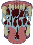 anthro blitzstoat_(gyro) bodily_fluids fishyboner hi_res male mammal mouth_shot mustelid musteline open_mouth purple_body saliva sharp_teeth stoat teeth tongue true_musteline weasel