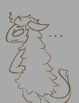 anthro comic ellipsis english_text fur greyscale hands_on_hips humor male mammal monochrome sketch text the_nature_of_predators typicalwalker venlil_(the_nature_of_predators) wool_(fur)