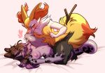 &lt;3 alternate_species big_ears black_body black_fur blush bodily_fluids braixen breasts brown_hair colored_nails duo facial_piercing facial_tuft female female/female fur generation_6_pokemon genital_fluids genitals grey_body grey_scales hair hand_on_leg hi_res horn inner_ear_fluff kobold nails navel nintendo nipples noire_vala nose_piercing nose_ring orange_body orange_fur piercing pokemon pokemon_(species) purple_eyes purple_hair purple_nails purple_nipples purple_pussy purple_tongue pussy pussy_juice red_eyes red_nails red_nose ring_piercing scales septum_piercing septum_ring sex spots stick stick_in_tail tail tongue tribadism tuft vaginal white_body white_fur xstupid_furryx yellow_body yellow_fur yellow_nipples