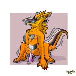 &lt;3 andromorph anthro aphel_(iridescentmoff) blue_genitals bodily_fluids claws dildo dildo_in_pussy dildo_insertion dildo_sitting fur genital_fluids genitals hi_res intersex iridescentmoff mantled_beast mastectomy_scar omega_symbol orange_body orange_fur penetration pussy pussy_juice raised_tail red_claws scar sex_toy sex_toy_in_pussy sex_toy_insertion solo solo_focus tail vaginal vaginal_penetration visor