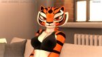 absurd_res bra clothing digital_media_(artwork) dreamworks felid female feral hi_res kung_fu_panda looking_at_viewer mammal master_tigress nixu3d pantherine solo tiger underwear