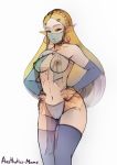  absurd_res aestheticc-meme blonde_hair breasts clothing female green_eyes hair hi_res humanoid hylian legwear long_hair mammal nintendo nipples not_furry pointy_ears princess_zelda pussy simple_background solo the_legend_of_zelda thigh_highs translucent transparent_clothing video_games white_background 