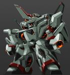  chibi grey_background hades_project_zeorymer horns mecha mecha_focus no_humans one-eyed orange_eyes rabo robot science_fiction single_horn solo super_robot zeorymer 