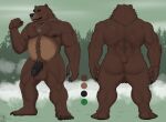 anthro balls bear biceps claws elbestia genitals male mammal musclegut muscular nipples pawpads pecs penis scar solo tail vein veiny_muscles veiny_penis