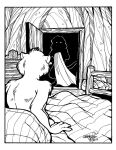 after_sex anthro bed bedding black_and_white blanket book covering covering_self daphne_lage don_bluth door doorway dresser duo female fur furniture imminent_sex male male/female mammal monochrome murid murine nude open_door rat rodent signature silhouette standing story story_in_description the_secret_of_nimh under_covers