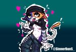anthro barely_visible_genitalia barely_visible_pussy beanie breasts calico_cat clothed clothing domestic_cat epic_games felid feline felis female fortnite fur genitals hat headgear headwear hi_res humanoid mammal meow_skulls_(fortnite) open_mouth piercing pussy simple_background sinnerbuns solo tail tongue tongue_out