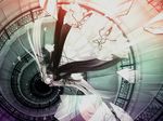  broken_glass commentary_request falling glass hatsune_miku long_hair pd-x ribbon solo vocaloid wallpaper white_hair 