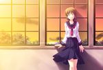  bad_id bad_pixiv_id blush closed_eyes copyright_request motomiya_mitsuki school_uniform serafuku short_hair smile solo 