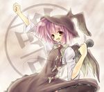  :d bad_id bad_pixiv_id brown_eyes clenched_hand hat itsutsuki looking_at_viewer microphone mystia_lorelei open_mouth outstretched_arm pink_hair raised_fist short_hair smile solo touhou wings yellow_eyes 