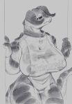 anthro apron apron_only areola areola_slip bethesda_softworks big_breasts breasts c3ilin cleavage clothed clothing collar curvy_female deathclaw fallout female front_view greyscale hi_res horn huge_breasts microsoft monochrome nipples non-mammal_breasts non-mammal_nipples reptile scalie solo standing thick_thighs voluptuous_anthro voluptuous_female 