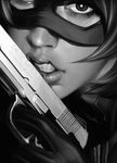  greyscale gun hit-girl kick-ass lips mask monochrome shiba_(berryeater) solo weapon 