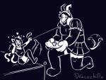 anthro asgore_dreemurr boss_monster_(undertale) cat_tail clothing dominant dominant_female dracozhilla dressed_up duo excited felid feline female footwear gentle_femdom hi_res humanoid kneeling larger_male leash leash_pull legwear mad_mew_mew maid_uniform male male/female mammal muscular muscular_male overweight overweight_male panties panty_shot serving_tray size_difference smaller_female socks tail tail_motion tailwag thigh_highs thigh_socks undertale_(series) underwear uniform