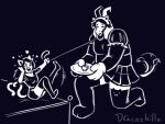  anthro asgore_dreemurr boss_monster_(undertale) cat_tail clothing dominant dominant_female dracozhilla dressed_up duo excited felid feline female footwear gentle_femdom hi_res humanoid kneeling larger_male leash leash_pull legwear mad_mew_mew maid_uniform male male/female mammal muscular muscular_male overweight overweight_male panties panty_shot serving_tray size_difference smaller_female socks tail tail_motion tailwag thigh_highs thigh_socks undertale_(series) underwear uniform 