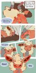  anus bottomwear clothed clothing comic duo eeveelution english_text erection fellatio feral flareon floofyskydraws generation_1_pokemon genitals hi_res holding_penis human interspecies kneeling licking looking_at_genitalia looking_at_penis male male/male mammal nintendo open_bottomwear open_clothing open_pants oral pants penile penis penis_lick pokemon pokemon_(species) pokephilia rear_view sex simple_background sitting text tongue 