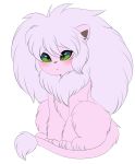  2019 blush cardian claws cub digital_media_(artwork) falion felid female fur hair lion mammal mane monster_of_the_day pantherine papilrux pink_fur sailor_moon_(series) simple_background solo young 