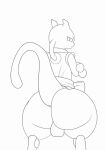 2024 animated anthro anus asian_clothing balls big_butt black_and_white butt clothed clothing digital_drawing_(artwork) digital_media_(artwork) felid generation_1_pokemon genitals legendary_pokemon line_art male male_penetrating mammal martial_arts_style_mewtwo mewtwo monochrome nintendo penetration penis pokemon pokemon_(species) pokemon_unite short_playtime simple_background smeargle20 solo tail thick_thighs topwear unfinished white_background