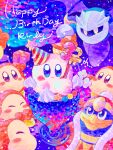 2024 3:4 alien ambiguous_gender anthro avian bird birthday blue_body blue_feathers celebration clothing colored digital_media_(artwork) digital_painting_(artwork) english_text feathers group happy_birthday hat headgear headwear hi_res king_dedede kirby kirby_(series) male meta_knight nintendo non_nonbi number orange_body parfait_(dessert) party_hat penguin pink_body rosy_cheeks smile star text waddle_dee waddling_head white_text