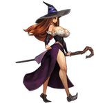  animated animated_gif bouncing_breasts breasts dragon's_crown hat kamitani_george large_breasts lowres red_hair solo sorceress_(dragon's_crown) staff transparent_background walking 