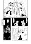  2girls angry comic forehead_protector greyscale hamanasu hat mask monochrome multiple_girls naruto:_road_to_ninja naruto_(series) naruto_shippuuden partially_translated quad_tails tayuya temari tobi translation_request 