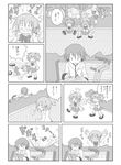  2girls comic embarrassed erechan greyscale headphones highres kamijou_kyousuke kaname_madoka mahou_shoujo_madoka_magica md5_mismatch miki_sayaka monochrome multiple_girls school_uniform translation_request 