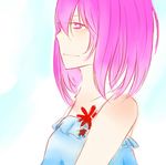 alternate_costume camisole comb_(suz) eyelashes flower_ornament from_side long_hair looking_at_viewer pink_eyes pink_hair saigyouji_yuyuko shoulders sketch smile solo touhou upper_body 