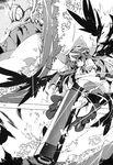  arm_cannon bow catfish comic doujinshi fish greyscale hair_bow highres long_hair monochrome namazu reiuji_utsuho scan tomatomato_(tomato_kanzume) touhou weapon wings 