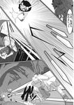  apron bat_wings braid chado comic doujinshi greyscale hat izayoi_sakuya knife maid_apron maid_headdress mary_janes monochrome multiple_girls remilia_scarlet scan shoes short_hair touhou translated twin_braids wings 